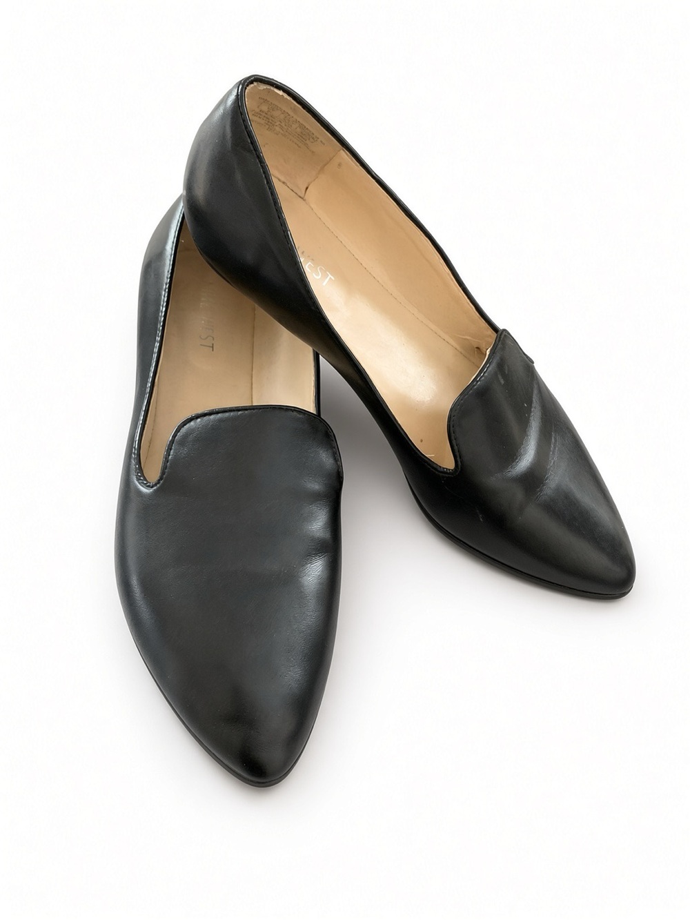 Nine West Black Pointed Slip-On Loafers